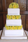 Pearl Ribbon Wedding Cake