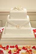 Square Pearl and Sash Cake