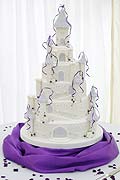 Purple fairy castle wedding cake