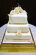 Square Roses and Butterflies Wedding cake