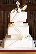 Square sash wedding cake