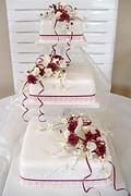 Sugar Roses and Orchids Wedding cake